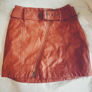 Free People Vegan Leather Skirt